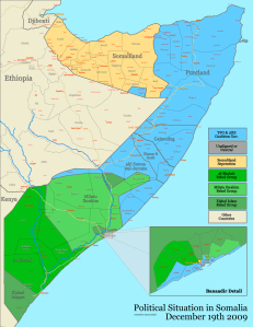 Al Shabaab territorial control in Somalia at its zenith in January 2010